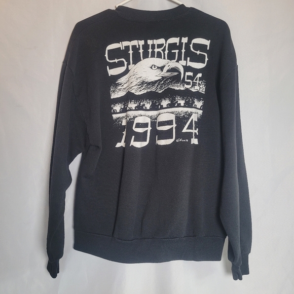 VTG Sturgis 1994 Wild West Days 54th Annual Black Crewneck Sweatshirt Size L - Picture 4 of 9
